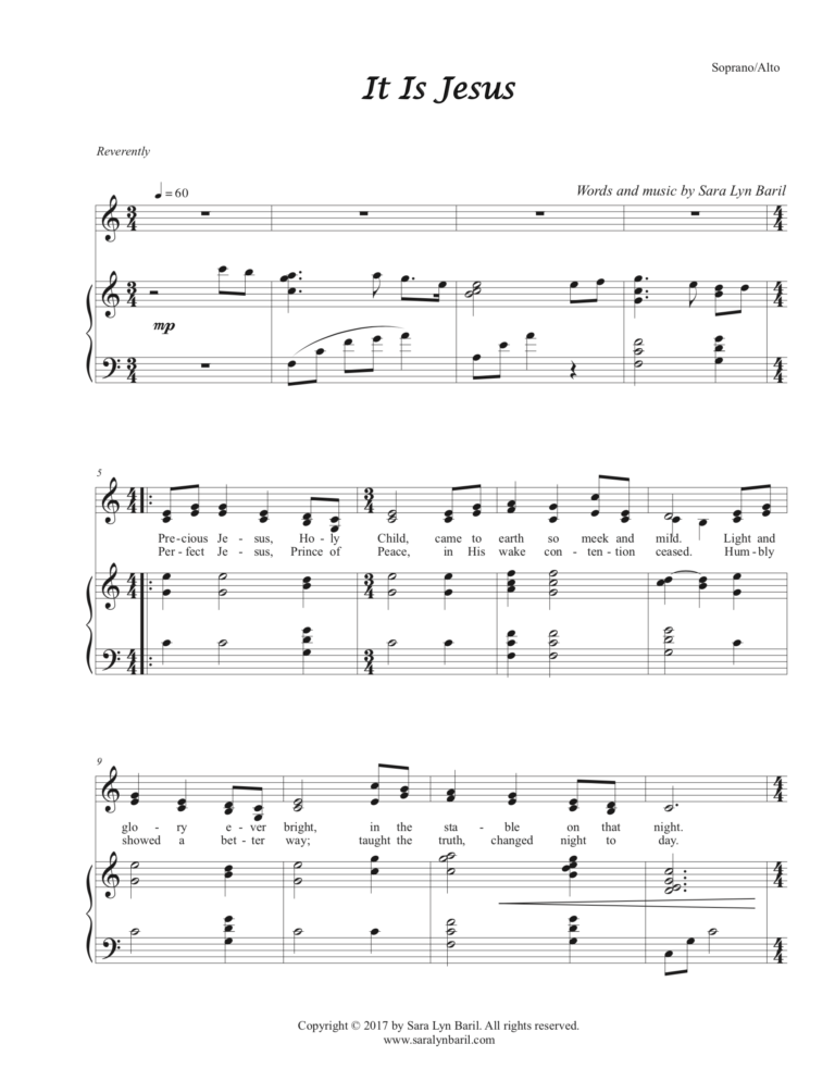 It Is Jesus (Soprano/Alto) - PDF sheet music - Sara Lyn Baril